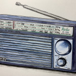 'Radio', pen & acrylic ink