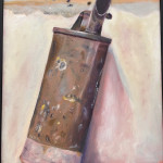 'Toyota Yaris exhaust silencer', 2016, oil on board, 15" x 12"