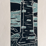 'One Stoop, Pateley Bridge', Lino print
