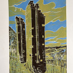'Two Stoops', Pateley Bridge, Lino print, A3